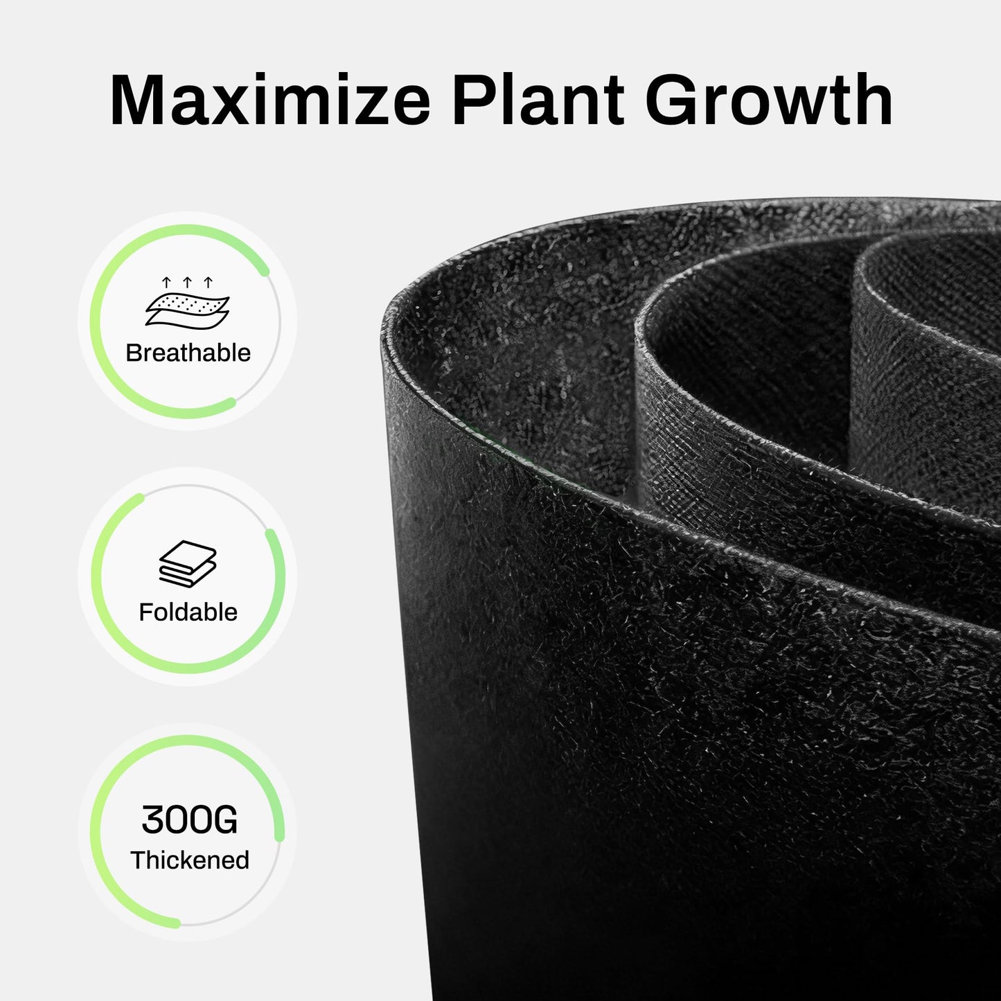 BN-LINK 5-Pack 5 Gallon Grow Bags, Heavy Duty Aeration Fabric Pots with Handles, Thickened Nonwoven Plant Bags for Vegetables, Flowers, Fruits