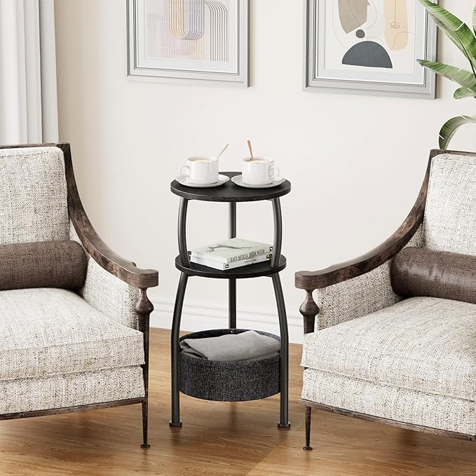 Small Round Side Table for Living Room
