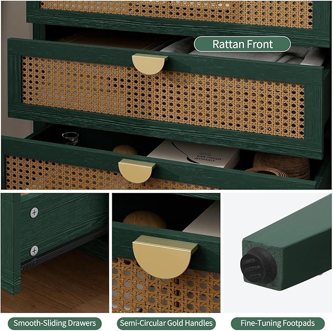 31.5" Retro Green Buffet Sideboard, Modern Coffee Bar Cabinet