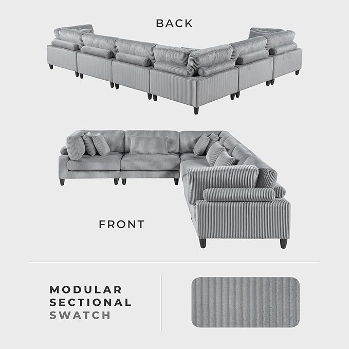 Lexicon 120 Inch Modular Sectional Sofa