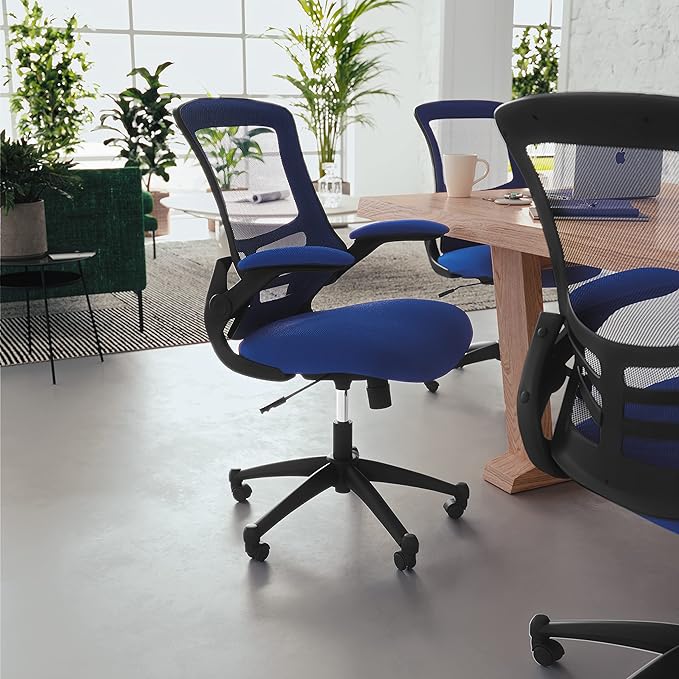 Flash Furniture Kelista Mid-Back Blue Mesh Swivel Ergonomic Task Office Chair