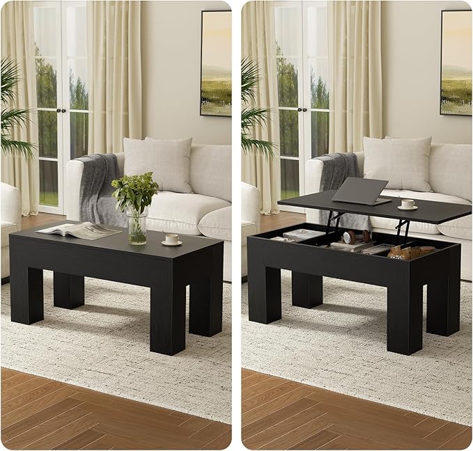 FABATO 41.7'' Lift Top Coffee Table, Wooden Rectangle Coffee Table