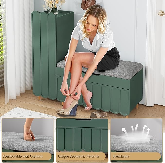 3More Shoe Organizer Cabinet, Entryway Bench