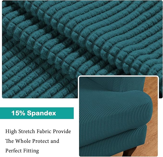 Turquoize Wingback Chair Covers 2 Piece Wing Chair Slipcover Stretch Slipcovers