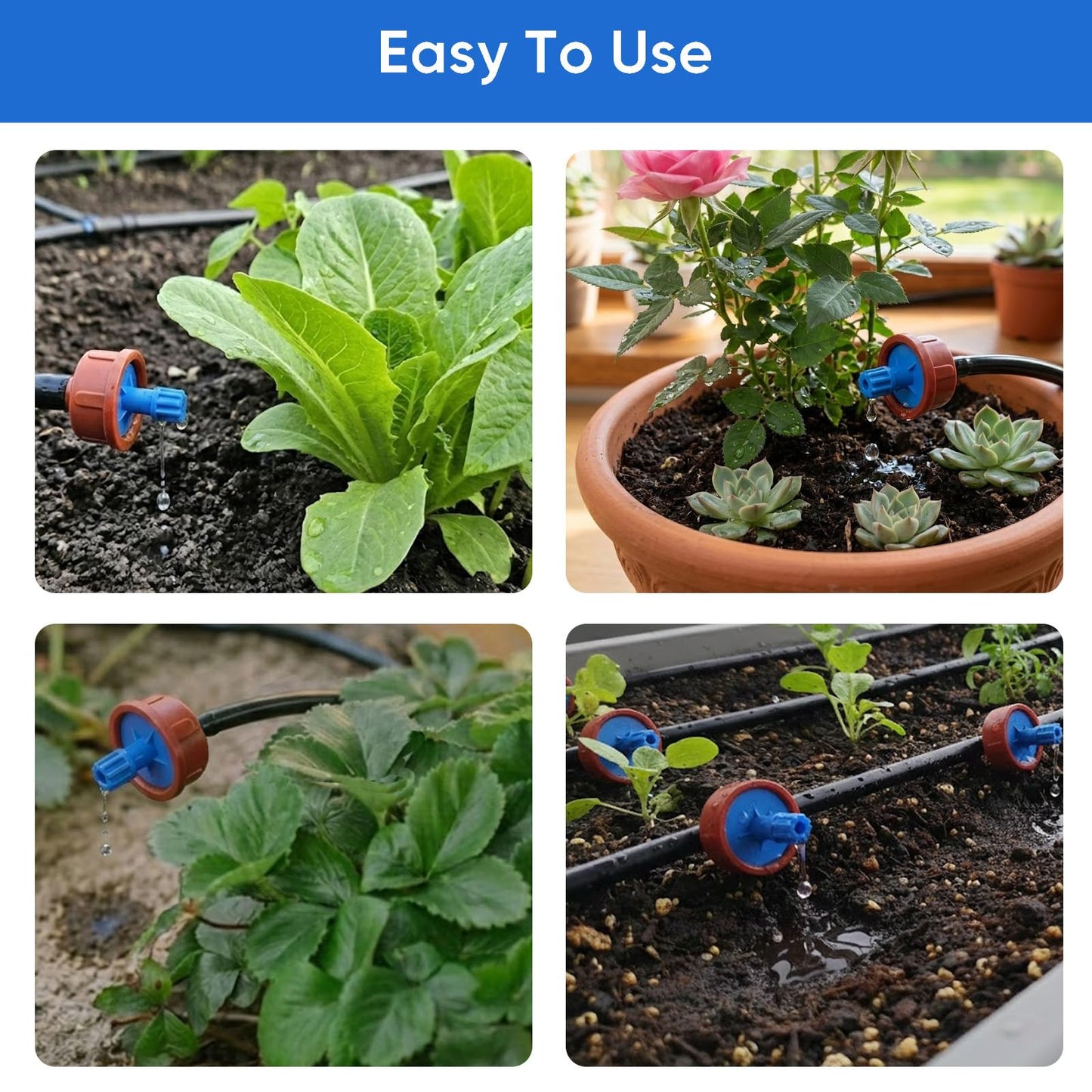 0.5 GPH Pressure Compensating Drippers for Garden System: Self-Cleaning Constant Flow Drippers for 1/4 Inch Drip Irrigation Tubing - Drip Irrigation Emitters for Drip Irrigation System Users (30pcs)