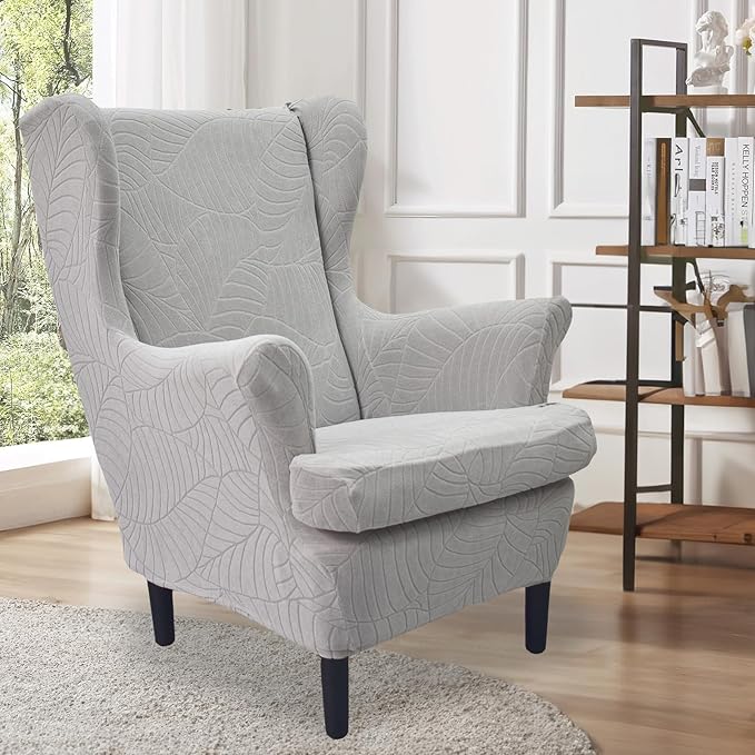 HAOYONG Waterproof Wing Chair Slipcovers Stretch Wingback Chair Covers 3 Pieces