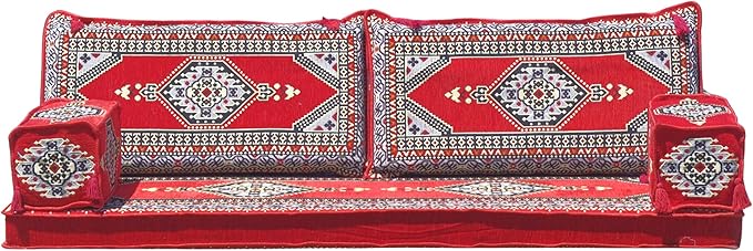 mysticalanatolia Majlis Floor Sofa Loveseat – 75x27x4 in Convertible Guest