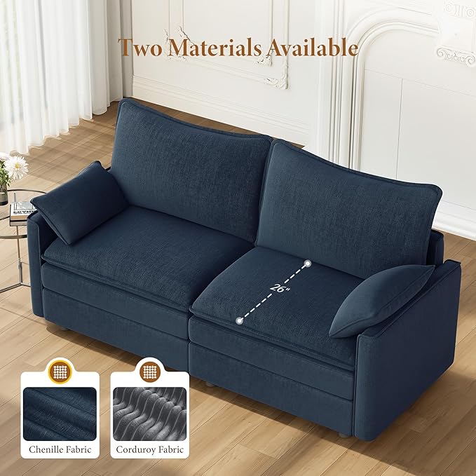 Vesgantti 74" Loveseat Sofa for Living Room, Comfy Cloud Couch Deep Seat