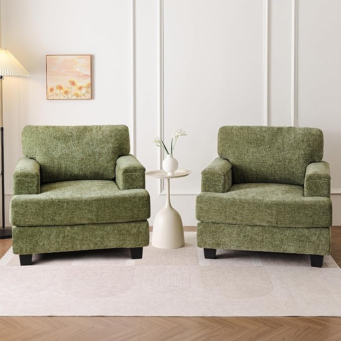 Oversized Living Room Chairs Set of 2, Comfy Accent Chair
