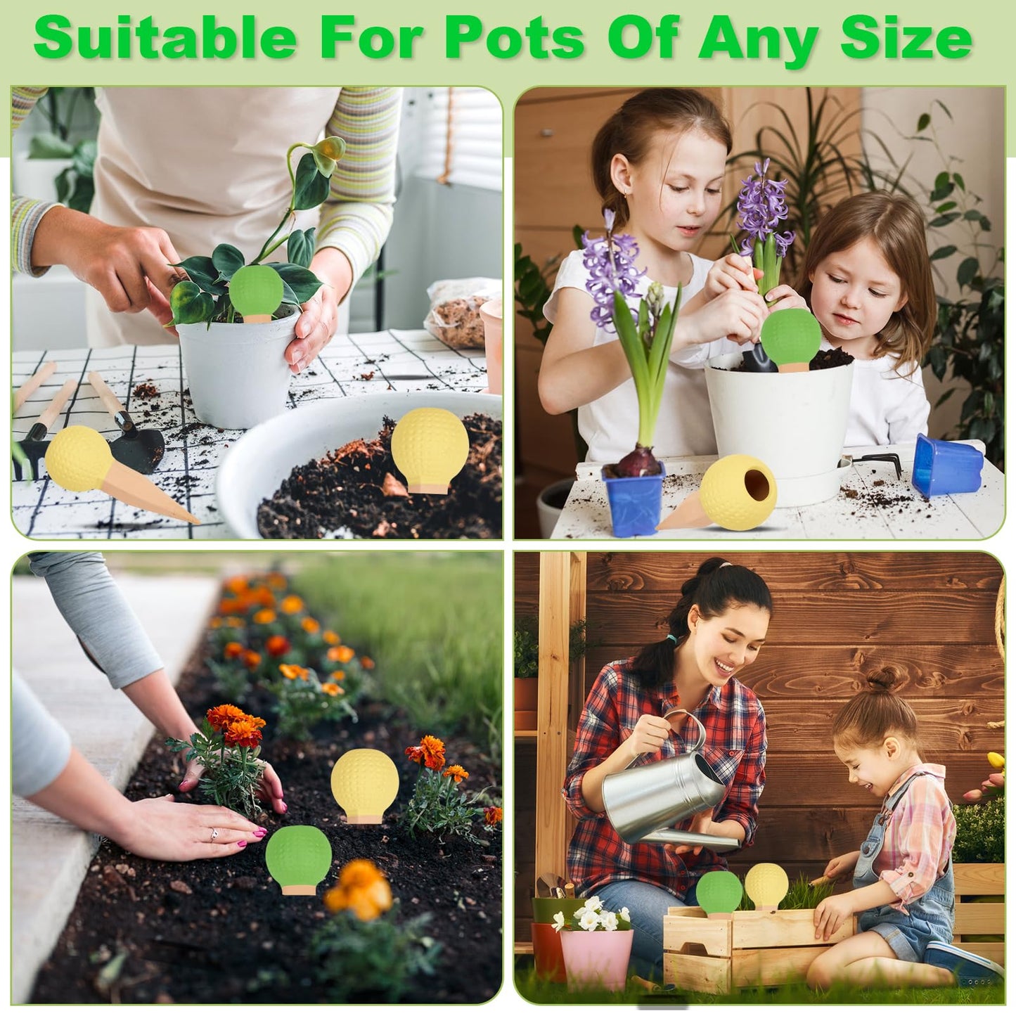 Tuzinano Self Watering Planter Insert Terracotta Watering Spikes Premium Plant Watering Devices Irrigation Dripper Self Watering Spikes Automatic Plant Accessories 4 Packs
