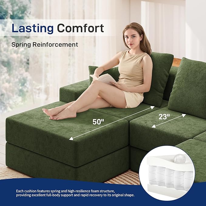 Living&Giving 101" U-Shaped Cloud Sectional Couch