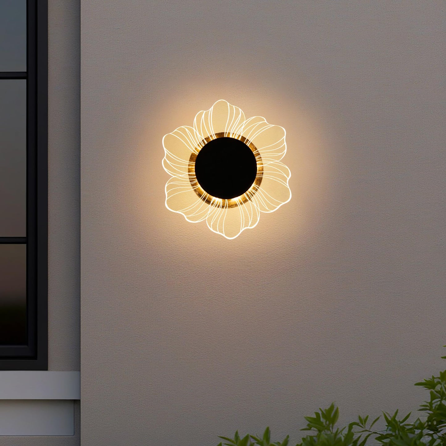 Roaming Light Solar Flower Shaped In-Ground Lights, 3 Pack Waterproof LED Petal Pathway Lights, Outdoor Acrylic Landscape Lights for Garden Yard Walkway Patio (Petal)