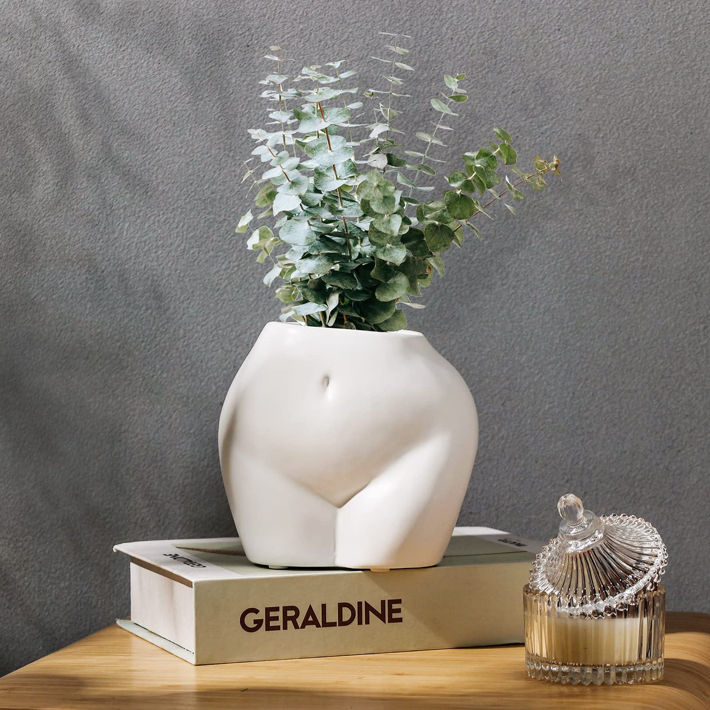 JOFAMY Cute Body Shaped Planter Fun Resin Plant Pots Indoor with Drainage Hole for Houseplants Succulents Small Plant, Funny Gift for Christmas/Birthday