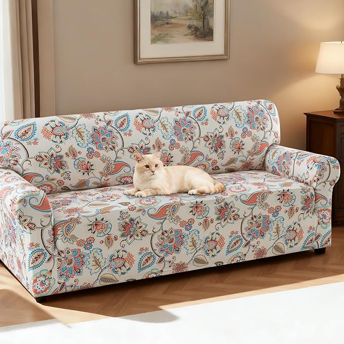 H.VERSAILTEX Floral Pattern Couch Cover Printed Sofa Covers Washable High