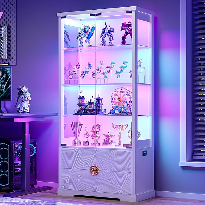 TAGELIER RGB Glass Display Cabinet