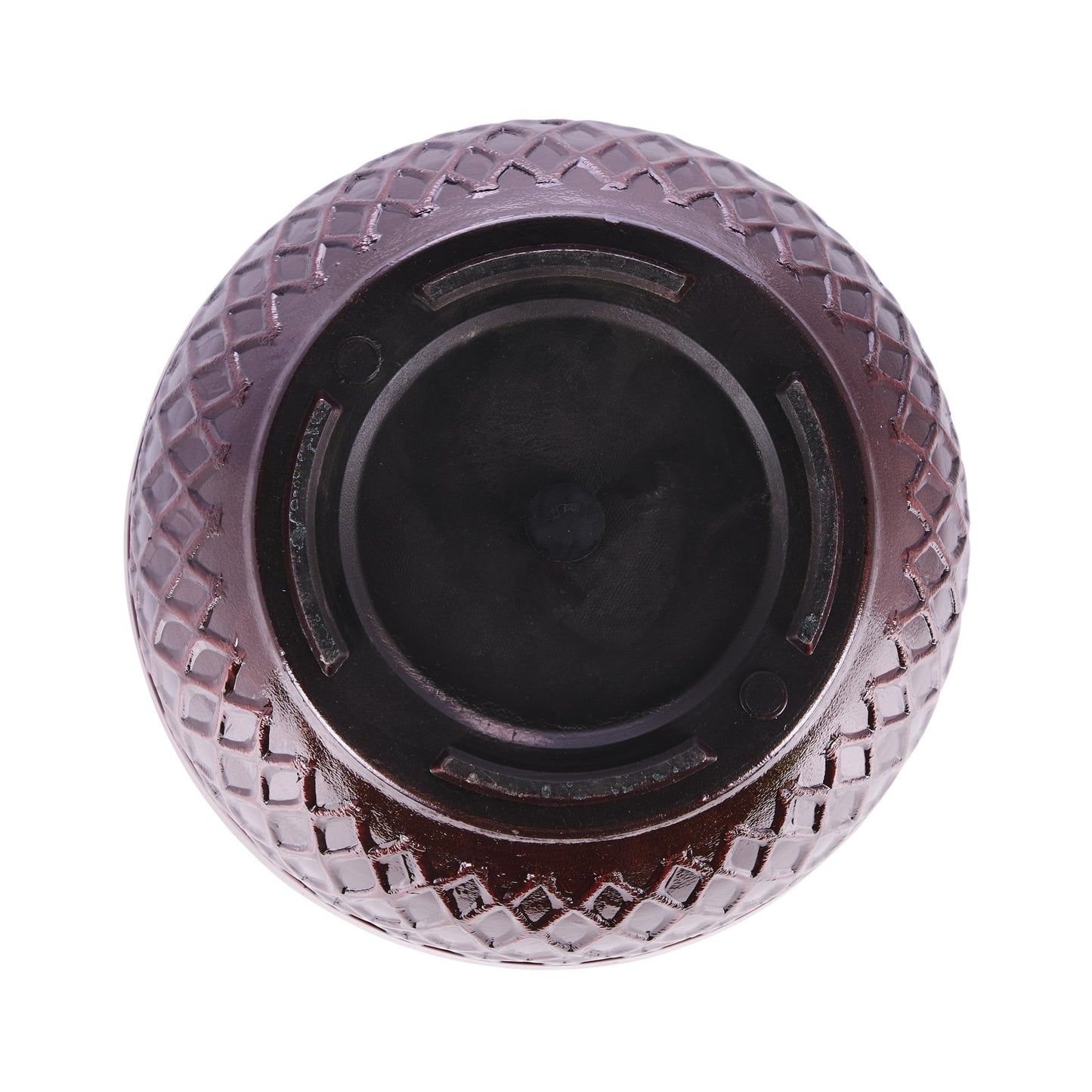 Alpine Corporation Indoor Outdoor Stone Look Diamond Design Planters with Drainage Holes, 12" H, Red, Set of 2