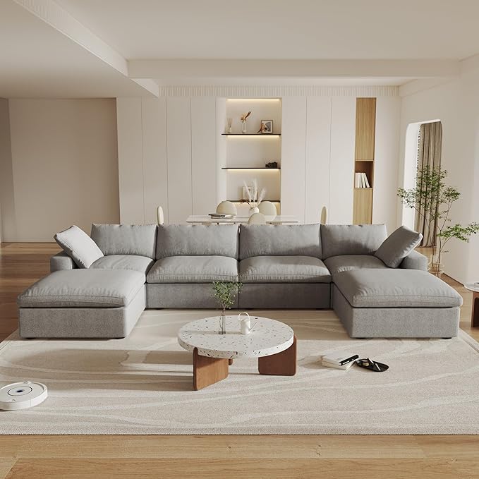 Cloud Modular Sectional Sofa Couch, 160.6" U Shaped Convertible Couches