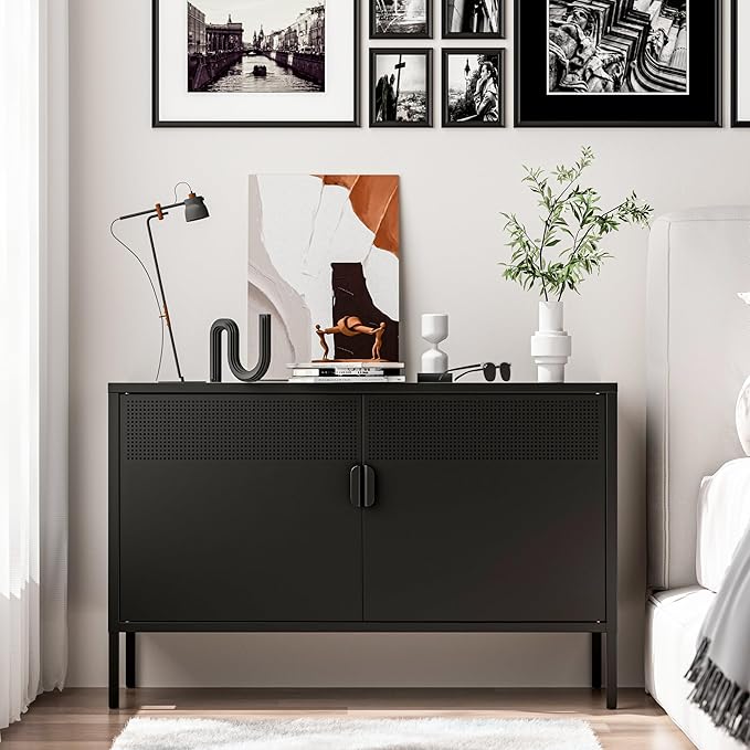 Washsemba 2 Door Storage Sideboard, Metal Storage Cabinet