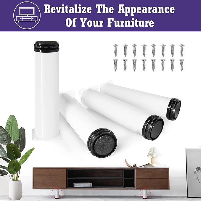 8 Inch Metal Furniture Legs Stainless Steel Adjustable Legs White Metal Legs