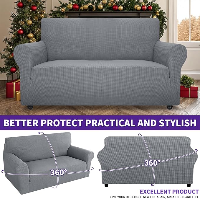ZNSAYOTX Super Stretch Couch Cover Love Seat Sofa Covers