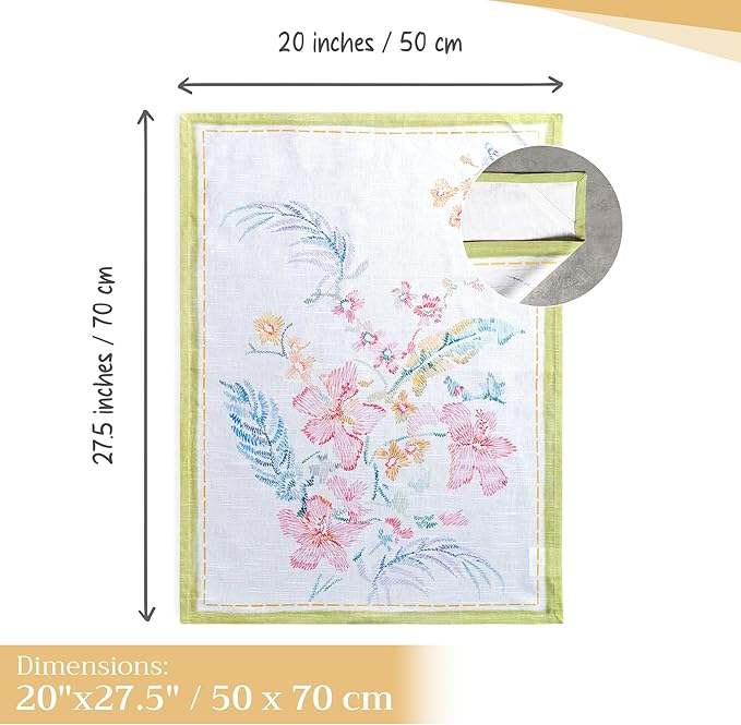 Maison d' Hermine Kitchen Towels Set of 3 100% Cotton 27.50" x 20" Reusable