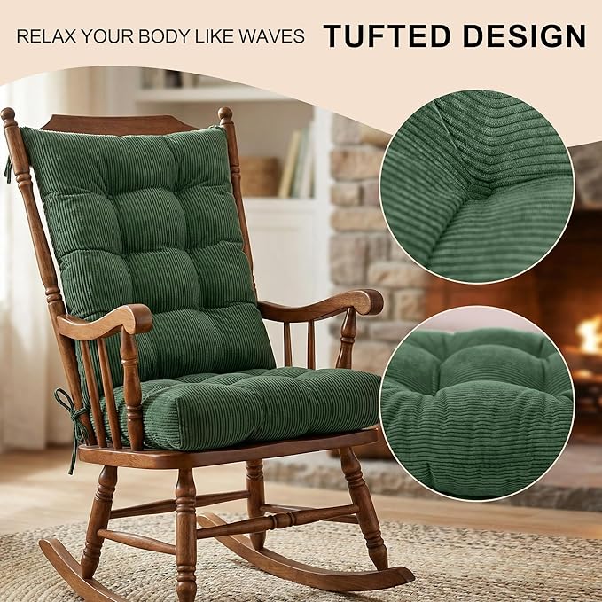 Lokex Rocking Chair Cushion Only, Tufted Non-Slip Comfortable Rocking Chair