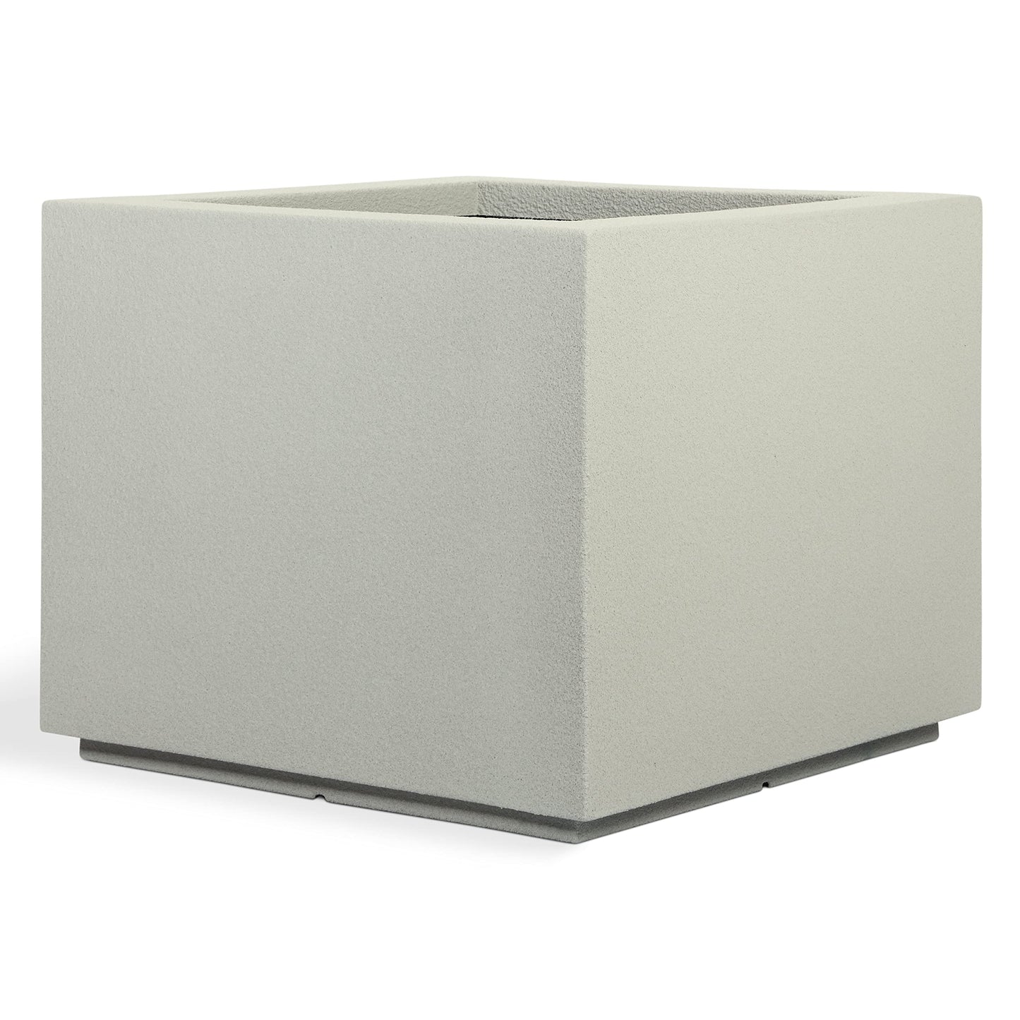 PolyStone Monterray Modern Outdoor/Indoor Square Planter - 23" x 23" x 19" H - Lightweight Weather Resistant Stone-Look Resin Planter - Commercial & Residential - Greige