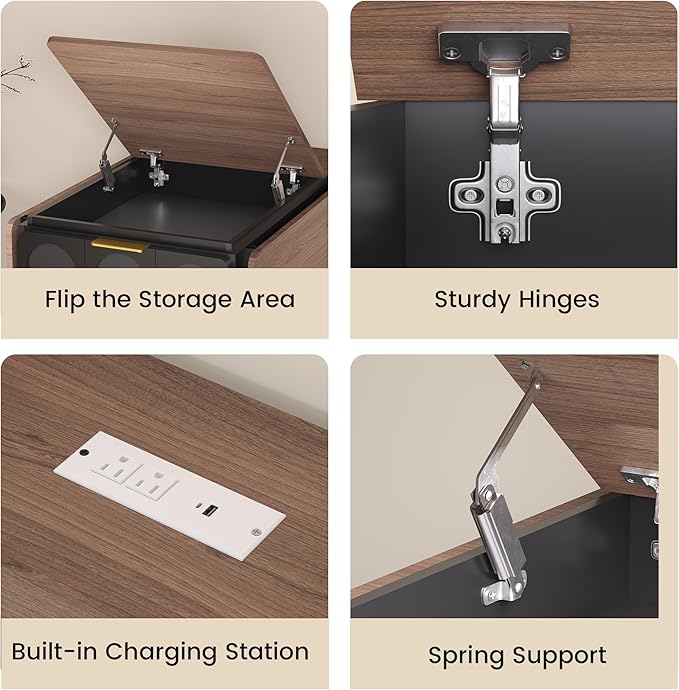 ModernMate 3-in-1 Folding Desk & File Cabinet, Fluted Multi-Storage Workspace