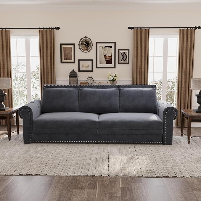 93.7" King Pull Out Sofa Bed, 3 in 1 Convertible Sleeper Sofa Couch 3-Seater