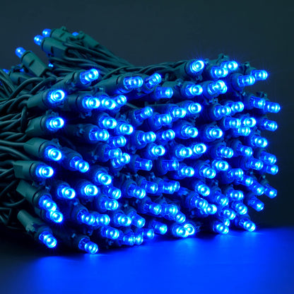 YULETIME 200 Blue Christmas String Lights, 2-Set 25 ft 100 Wide Angle LED