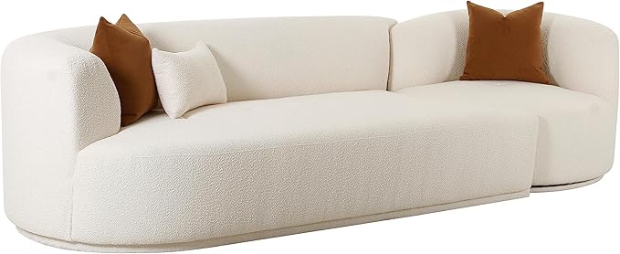 Tov Furniture Fickle Cream Boucle 2-Piece Modular LAF Sofa
