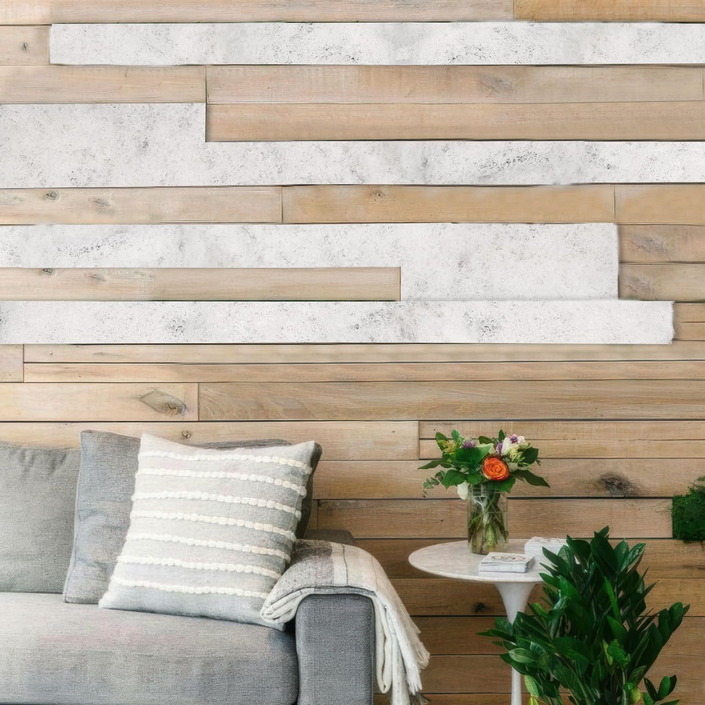FAICOIA 2 Pcs Fake Moss Table Runner Rolls for Decoration 4" x 47" Artificial Moss for Plants Indoor White Faux Grass for Planters Crafts DIY Table Centerpieces Fairy Garden Floral Wedding 10 x 120cm