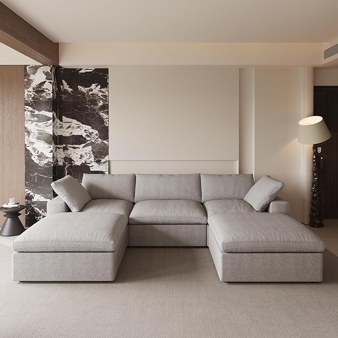 Cloud Modular Sectional Sofa Couch, 120.45" U Shaped Convertible Couches