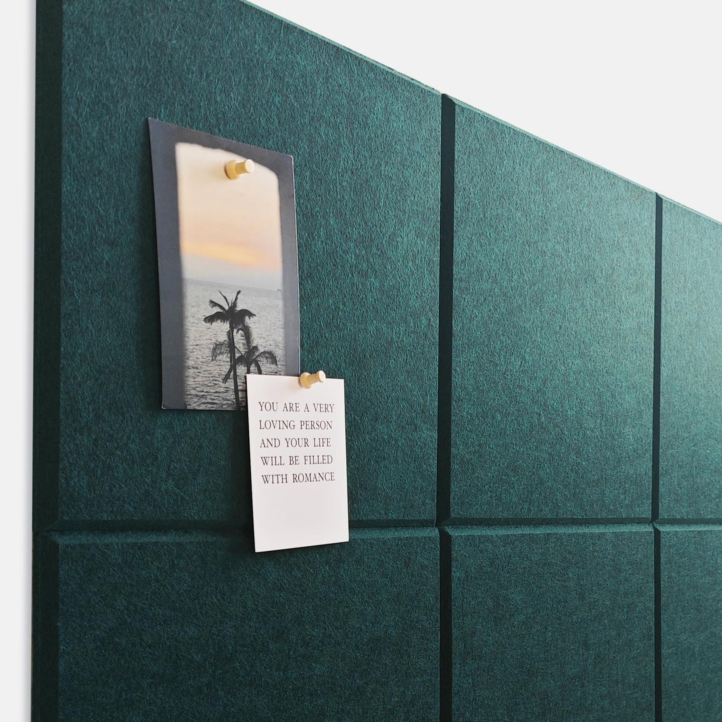 Large Cork Board for Office Wall Decor, 36"x24"- 6 Pack Felt Wall Tiles with Safe Removable Adhesive Tabs, 1/2" Thick, Felt Bulletin Board Pin Board Cork Boards for Walls - Dark Green