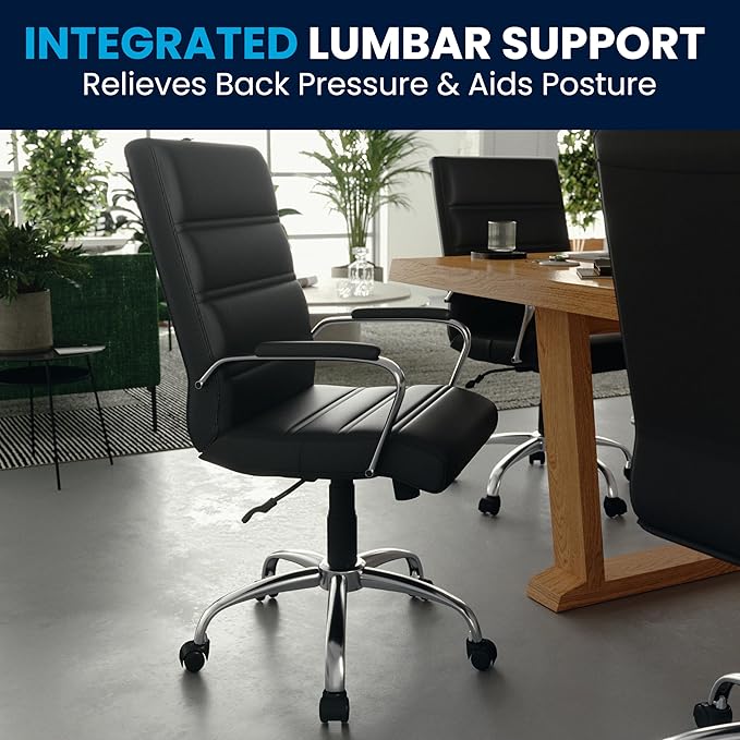 Flash Furniture Whitney Mid-Back Swivel LeatherSoft Desk Chair