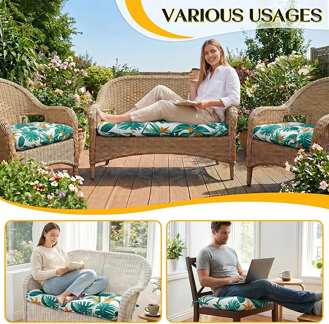1 MIDDLE ONE Wicker Chair Cushions 3 Pieces Set