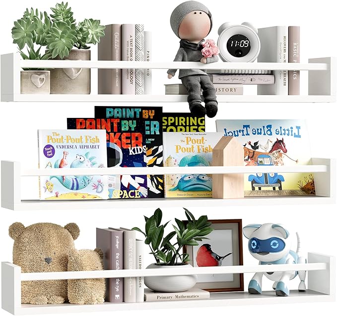 Fixwal Nursery Book Shelves, 23.6 Inch Floating Bookshelf