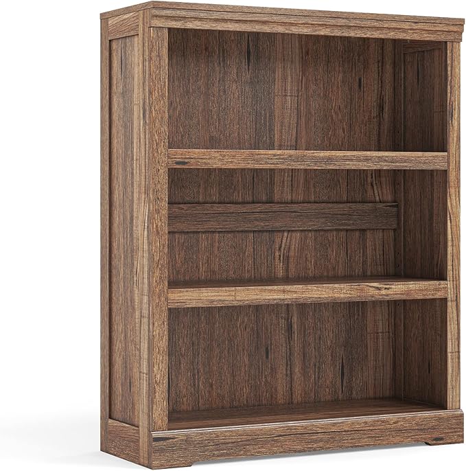 LINSY HOME 3-Tier Bookshelf Display Storage Shelves Farmhouse Bookshelf