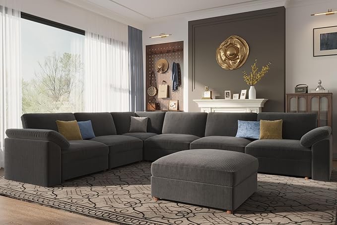 EASE MOOSE Oversized Sectional Modular Sofa, Large L Shape Sectional Couch Wide