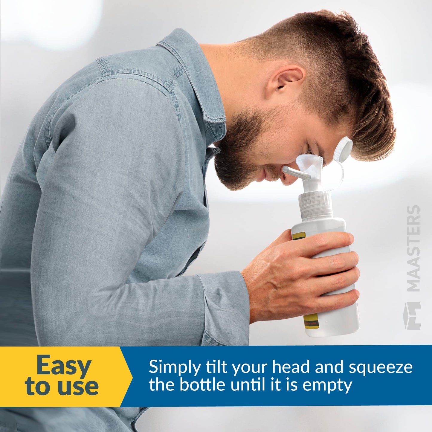 MAASTERS BPA Free Portable Eye Wash Station OSHA Approved - Wall-Mounted First Aid Eye Wash Kit w/Mirror & 2X 16oz Empty Bottles - No Eye Wash Solution Included - Emergency Eyewash - Set of 2