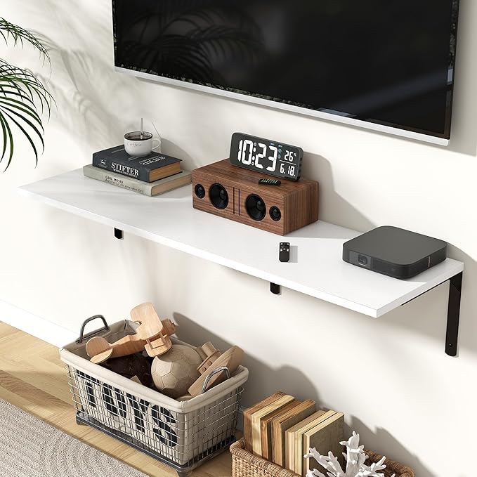 Fun Memories Floating Shelves for Wall, 12 Inch Deep Floating Shelves Set of 2
