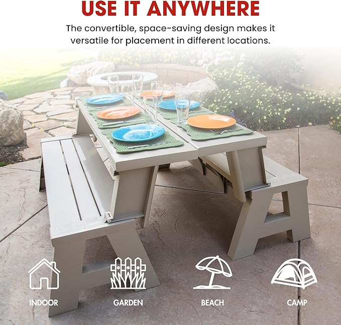 Convert-a-Bench Gen 1 2-in-1 Outdoor Convertible Bench to Picnic Table |