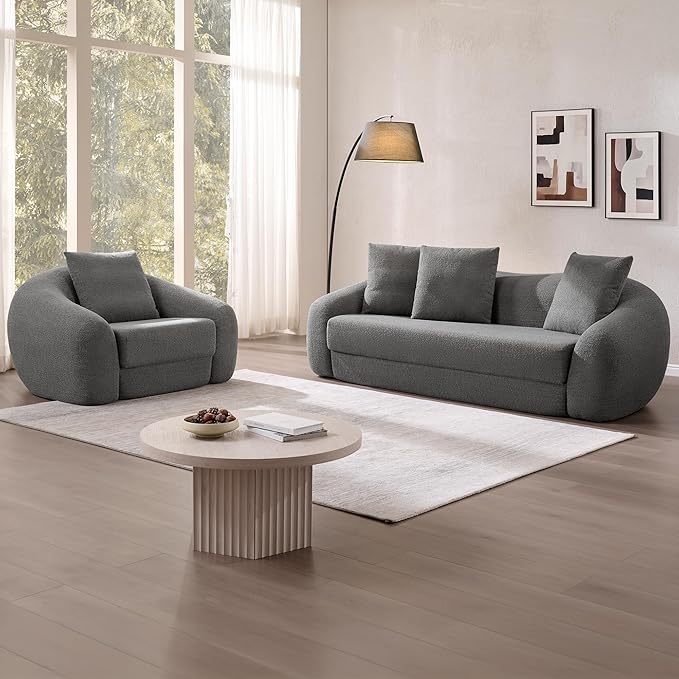 SICOTAS Curved Sofa Couch Bed for Living Room Convertible Futon Cloud Boneless