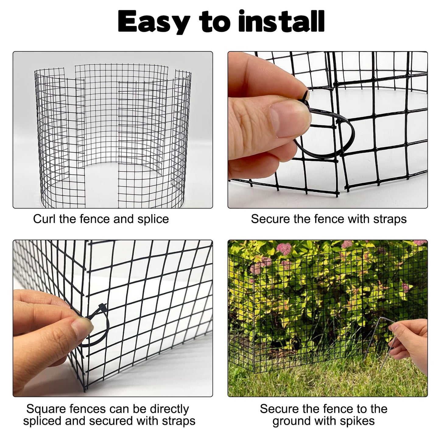 YEXEXINM 10 Pack Garden Plant Protectors from Animals 12"x12" Wire Plant Protectors with Ground Stakes&Nylon Tie Metal Plant Cage to Keep Animals Out Chicken Wire Cloche for Flower Vegetable
