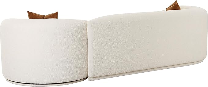 Tov Furniture Fickle Cream Boucle 2-Piece Modular LAF Sofa