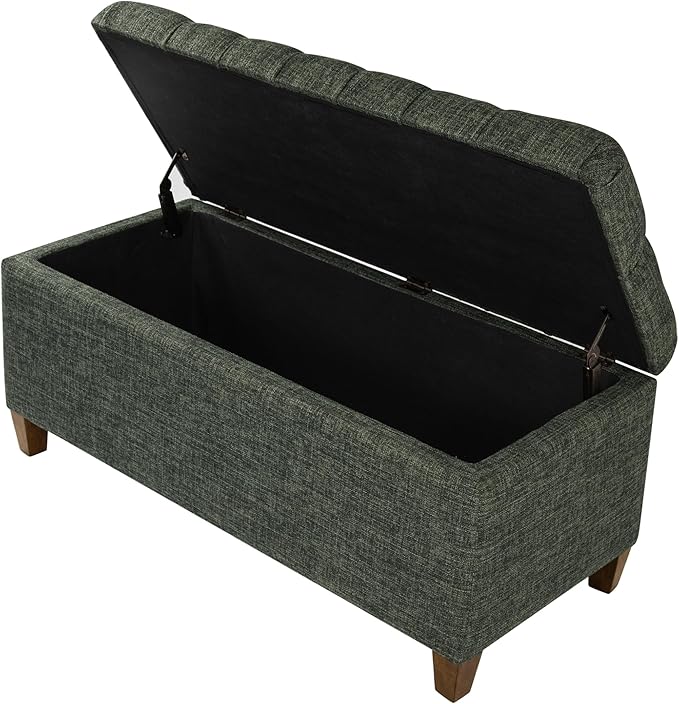 Homepop Home Decor Tufted Ainsley Button Storage Ottoman Bench