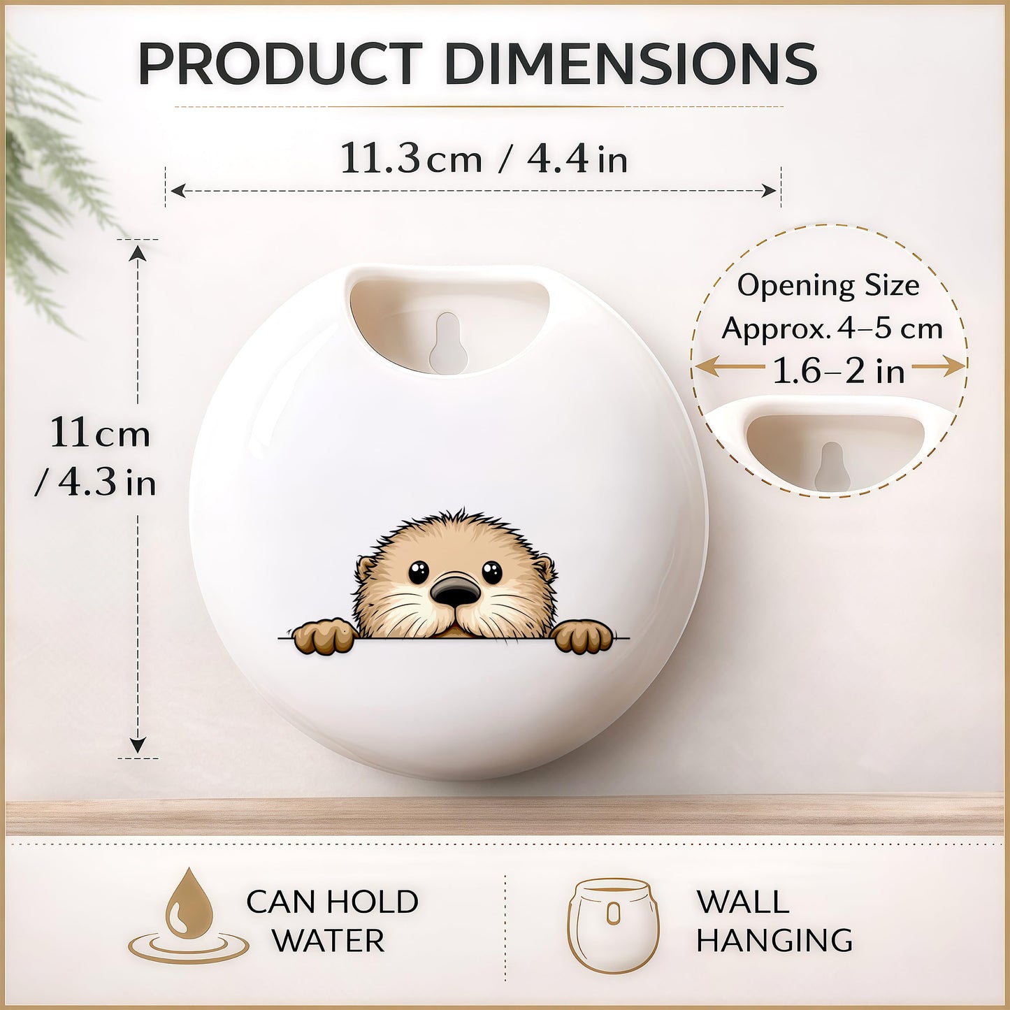 BJDAMAI Sea Otter Small Wall Planters for Indoor Outdoor Pots Ceramic, Gifts for Women Teens Girls Kids, Sea Otter Lovers Themed Gifts Decor Stuff Things Items!