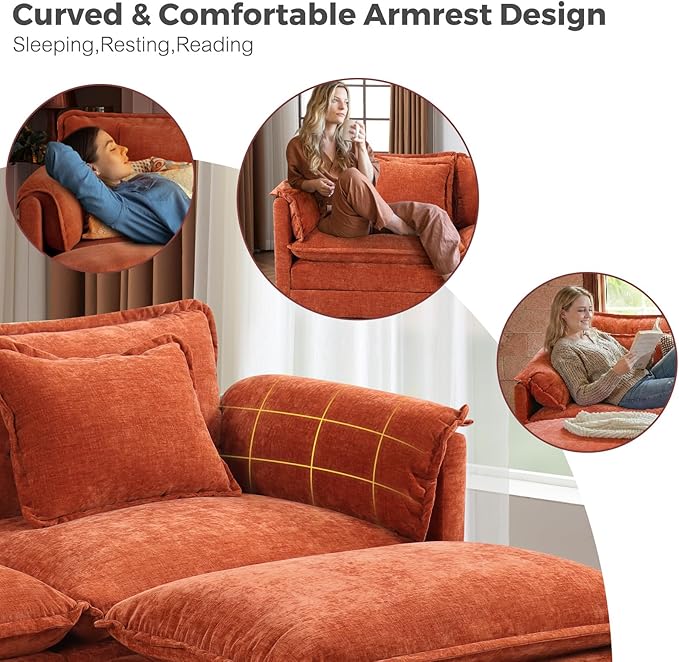 ELUCHANG Oversized 150" Modular Sectional Sofa, Comfy Cloud Couch, U Shaped