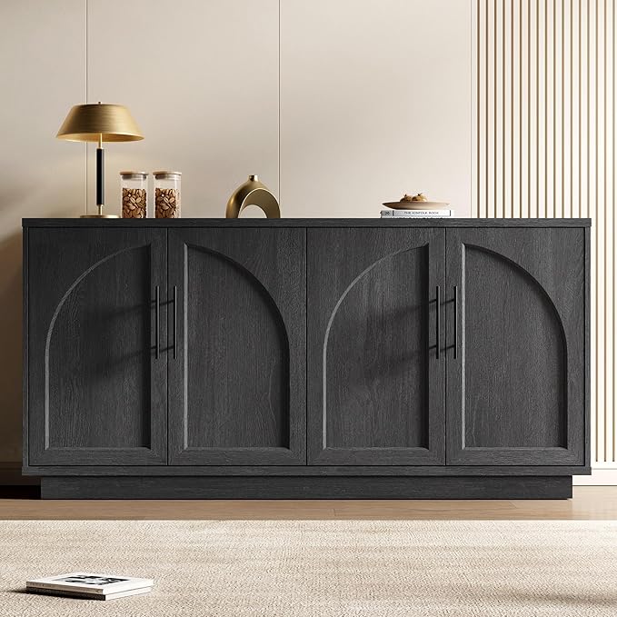 Fatmok Buffet Cabinet with Storage, Wood Media TV Console Table Credenza