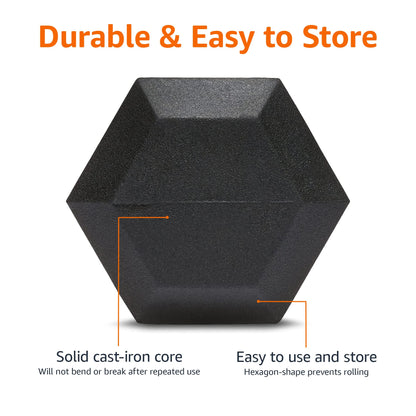Amazon Basics Rubber Hex Dumbbell Hand Weight